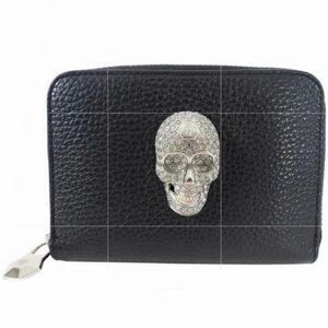 NEW🔥PHILIPP PLEIN Limited Edition Crystal Skull Leather Continental Wallet🔥